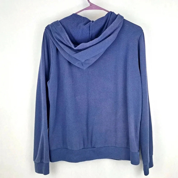 Victoria's Secret PINK zip hoodie jacket, Blue/White, sz L - Picture 2 of 3